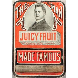 Juicy Fruit Gum Tin Advertising Match Holder
