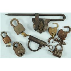 Collection of 8 Antique Locks