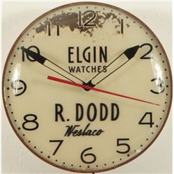 Elgin Watches Advertising Clock Weslaco Texas