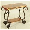 Image 2 : Mesquite Side Table with Turquoise Inlay