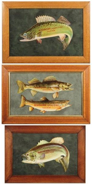 A Winchester Fishing Lures Die-cut Walleye Fish Sign Auction A Winchester Fishing Lures Die-cut Walleye Fish Sign Auction