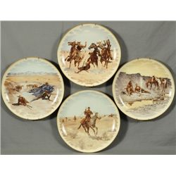 4 Frederick Remington Plates by Gorham