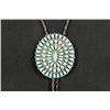 Image 2 : Turquoise and Sterling Silver Oval Bolo Tie