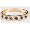 Image 1 : 14kt Yellow Gold Amethyst & Diamond Bangle