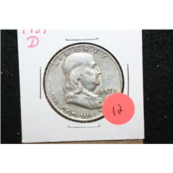 1957-D Ben Franklin Half Dollar