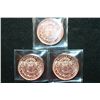 Image 2 : Copper Round; .999 Fine Copper 1 Oz.; Lot of 3