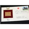 Image 1 : 1985 First Day of Issue 22K Gold Replica Stamp W/Postal Stamp; Horses Morgan