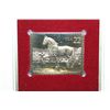 Image 2 : 1985 First Day of Issue 22K Gold Replica Stamp W/Postal Stamp; Horses Morgan