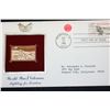 Image 1 : 1985 First Day of Issue 22K Gold Replica Stamp W/Postal Stamp; World War I Veterans Fighting for Fre