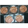 Image 2 : Copper Round; .999 Fine Copper 1 Oz.; Lot of 5