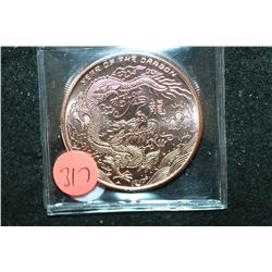 2012 Provident Metals Copper Round; .999 Fine Copper 1 Oz.; Year of The Dragon