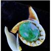 Image 1 : 7 Diamond Jade 14K Gold Ladies Ring
