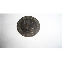 1878 Alfonso XII 5 Centimos Spanish Coin