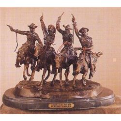 "COMING THRU THE RYE" by Frederic Remington, Bronze Sculpture. Size: 10" height, 12" length, 9.5" wi