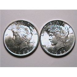 1923 & 1925 BU Peace Dollars MS60