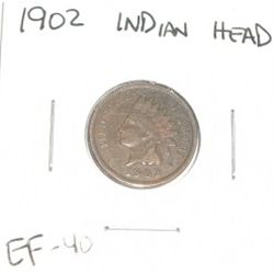 1902 INDIAN HEAD PENNY *RARE EXTRA FINE-40 HIGH GRADE - NICE COIN*!!