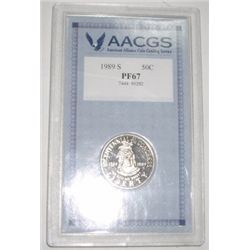 1989-S SILVER HALF DOLLAR BICENTENNIAL of the CONGRESS RARE *CERTIFIED BY AACGS PF67*!!