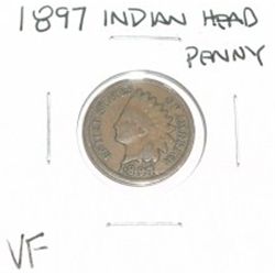 1897 INDIAN HEAD PENNY *RARE VERY FINE GRADE - NICE COIN*!!