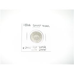 1866 SHIELD NICKEL *RARE 1st YEAR KEY DATE*!!