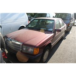 1992 RED MERCEDES 190E 2.3L 4DR SDN 179,482KM GAS