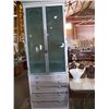 Image 2 : Large  Cabinet with Glass Doors & 5 Drawers approx 31" x 20" H 88"  On Line Bidders this  is  a frei