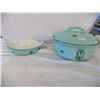Image 1 : 1-Cast Iron Casserole 1- Cast Iron Dish 1-Marked #20 on Bottom with Lid, 1- marked on  bottom #15 bo