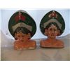 Image 1 : Aztec Designed Cast Aluminum Bookends 6 1/2"wide x 8 1/2 Tall