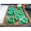 Image 1 : Jadite Childs Tea Set 3Cups, 2-Sugars, 2-Creamers, 1-tea pot with  lid, 8-Saucers,