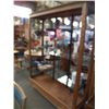 Image 1 : 3-Glass Shelf Wood Display Case 60" wide x 18" Deep x 73" Tall