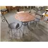 Image 1 : Iron patio table with 2 chairs and copper top