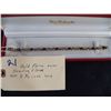 Image 2 : Gold Plated over Sterling Silver Bracelet 8 1/4" Garnet and Rhinestone Bracelet