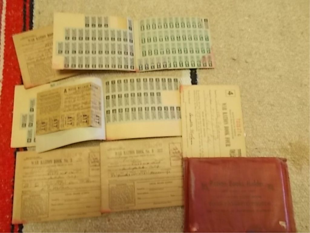 WWII ration book with stamps WWII ration book with stamps and holder