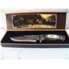Image 1 : Maxam Collector Knife In Box 10 1/2" has an Elk on Handle