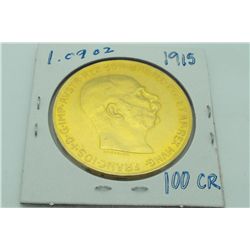 1915 Austrian 100 Corona Gold Coin -1.09 oz.