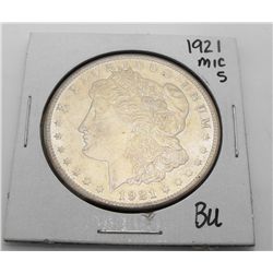1921 Micro S BU Morgan Silver Dollar