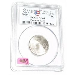 2009-P *PUERTO RICO* Territory Quarter RED BOOK VALUE IS $35.00 *CERTIFIED BY PCGS SATIN FINISH SP68