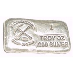 1 TROY OZ SILVER .999 PROSPECTOR'S BAR!!