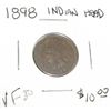 Image 1 : 1898 INDIAN HEAD PENNY RED BOOK VALUE IS $10.00 *RARE VERY FINE-30 GRADE*!!