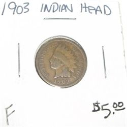 1903 INDIAN HEAD PENNY RED BOOK VALUE IS $5.00 *RARE FINE GRADE*!!