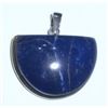 Image 1 : BEAUTIFUL *LAPIS GEMSTONE* HALF MOON PENDENT *SET IN SOLID STERLING SILVER .925 - NEW NEVER WORN*!!