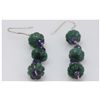 Image 1 : NATURAL 40.15 CTW EMERALD, TANZANITE EARRINGS .925 STER