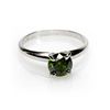 Image 2 : Natural 1.00 ctw Green Diamond Solitaire Ring