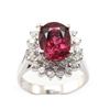 Image 1 : Genuine Rubellite Tourmaline 4.60 ctw Diamond Ring 10K