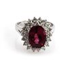 Image 2 : Genuine Rubellite Tourmaline 4.60 ctw Diamond Ring 10K