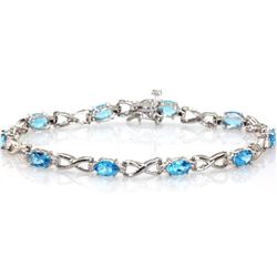 Genuine London Blue Topaz 5.28 ctw Bracelet 10KTGold