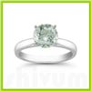 Image 1 : Genuine 1.25 ctw Green Amethyst Solitaire Ring 14kt