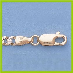 Genuine 16" 14k Gold-Yellow 3.6mm Rhod Figaro Chain