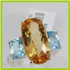 Image 1 : Genuine 9.37 ctw Diamond Citrine Ring 18KT White Gold