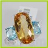 Image 2 : Genuine 9.37 ctw Diamond Citrine Ring 18KT White Gold