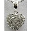 Image 1 : Genuine 0.19 ctw Diamond Puff Heart Pendant 14k W Gold